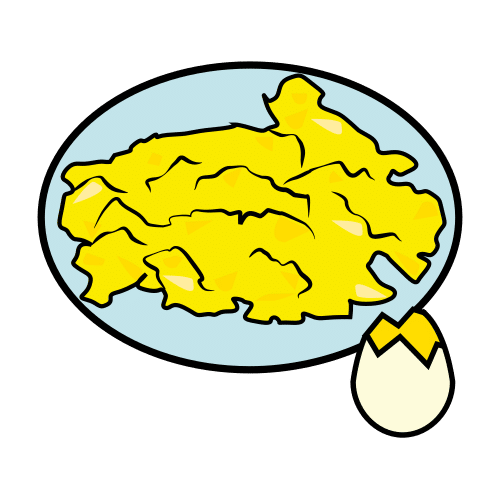 Pictograma de huevos revueltos para niños con autismo y TEA
