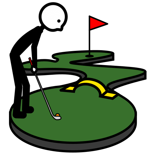 Pictograma de jugar al minigolf para niños con autismo y TEA
