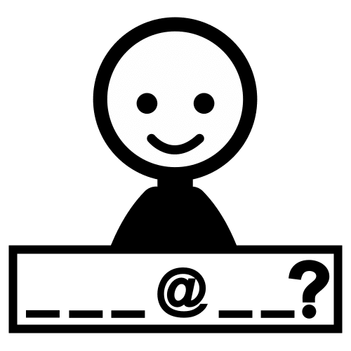 Pictograma de ¿cuál es tu email? para niños con TEA