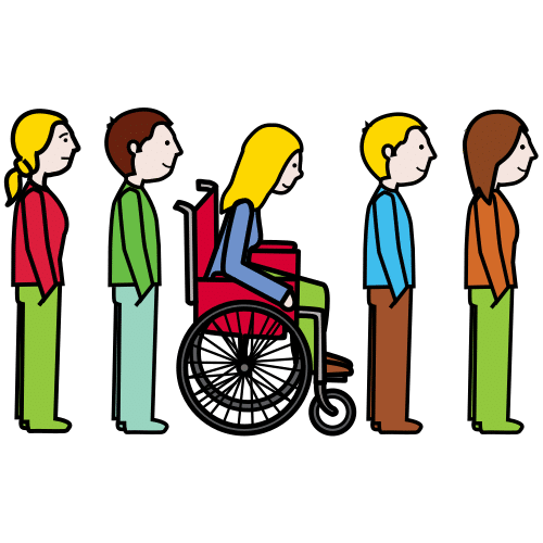 Pictograma de fila para niños con autismo y TEA