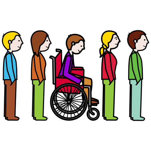 Pictograma de fila para niños con autismo y TEA