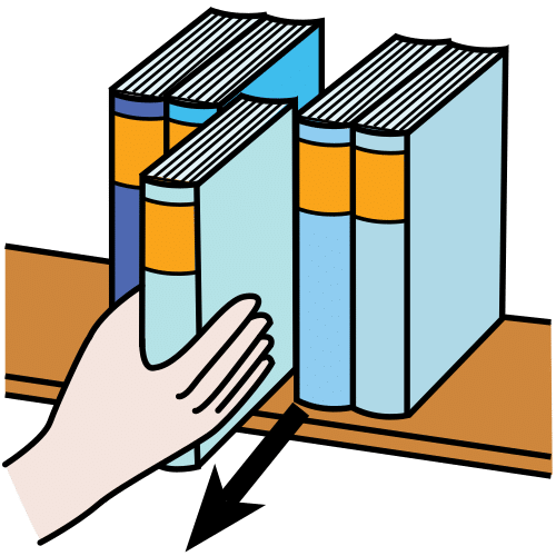 Pictograma de coger un libro para niños con TEA