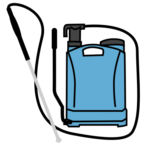 Pictograma de mochila pulverizadora para niños con autismo y TEA