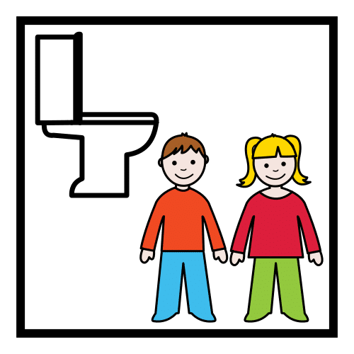 Pictograma de baño para niños con autismo y TEA