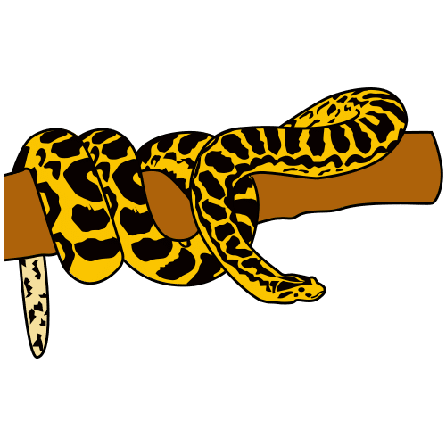 Pictograma de anaconda amarilla para niños con TEA