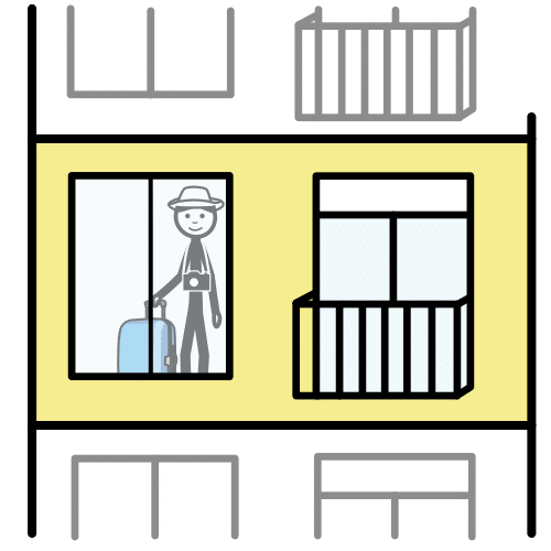 Pictograma de apartamento turístico para niños con TEA