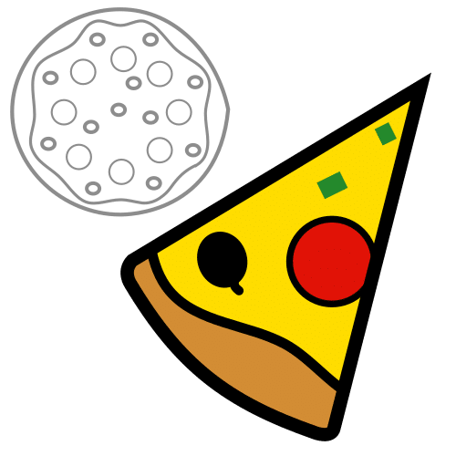 Pictograma de trozo de pizza para niños con autismo y TEA