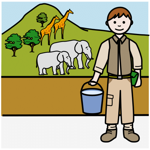Pictograma de cuidador de animales para niños con TEA