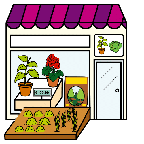Pictograma de tienda de plantas para niños con TEA