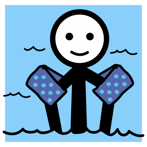 Pictograma de bañar con manguitos para niños con autismo y TEA