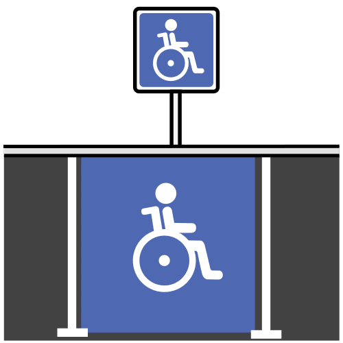 Pictograma de aparcamiento para personas con movilidad reducida para niños con autismo y TEA