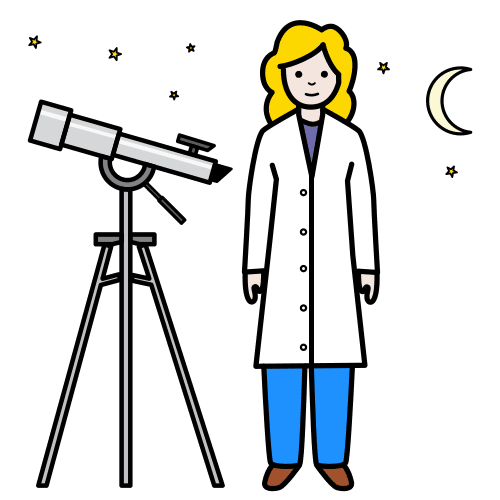 Pictograma de astrónoma para niños con TEA