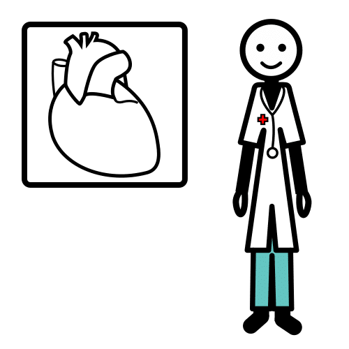 Pictograma de cardiólogo para niños con TEA