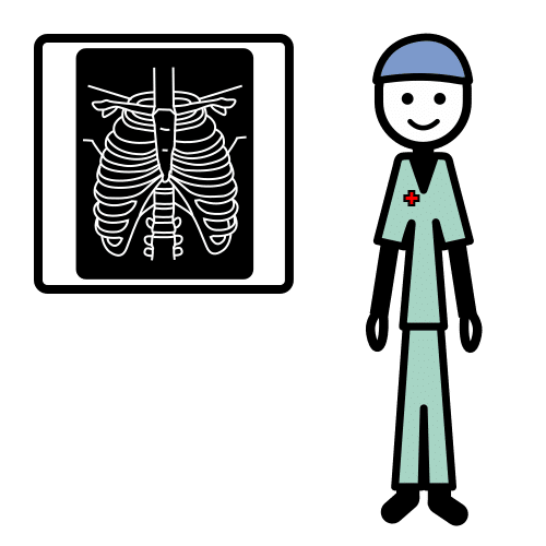Pictograma de técnico en radiología para niños con TEA