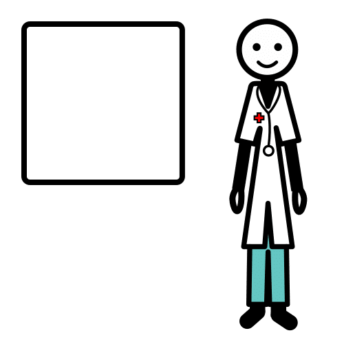 Pictograma de médico especialista para niños con autismo y TEA