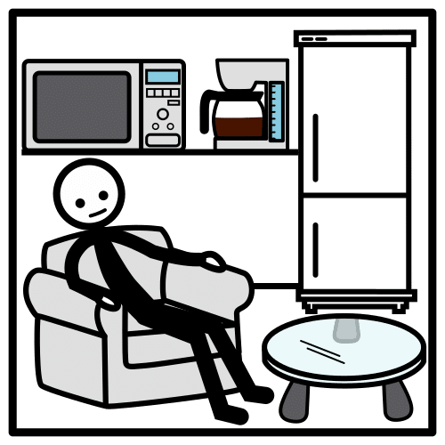 Pictograma de sala de descanso para niños con TEA