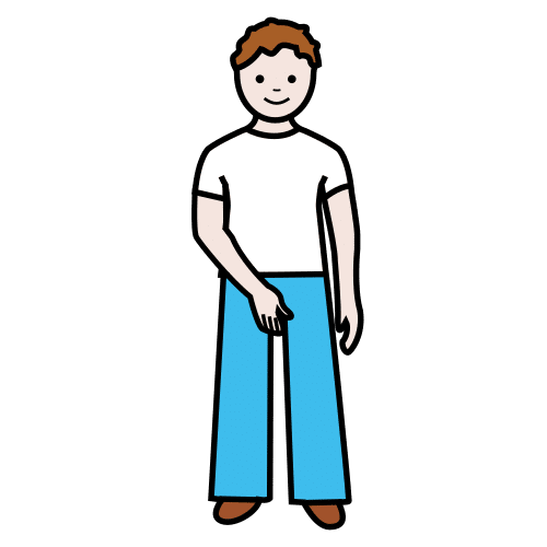 Pictograma de tocar los genitales para niños con autismo y TEA