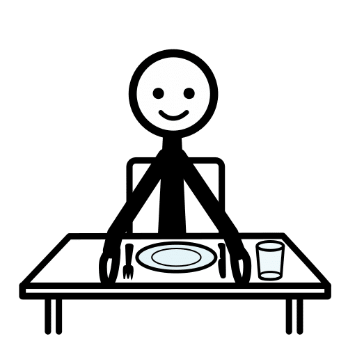Pictograma de esperar la comida para niños con TEA