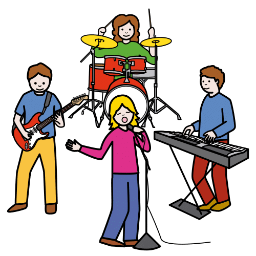 Pictograma de grupo musical para niños con TEA
