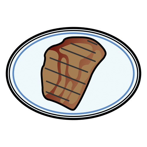 Pictograma de filete de carne para niños con autismo y TEA