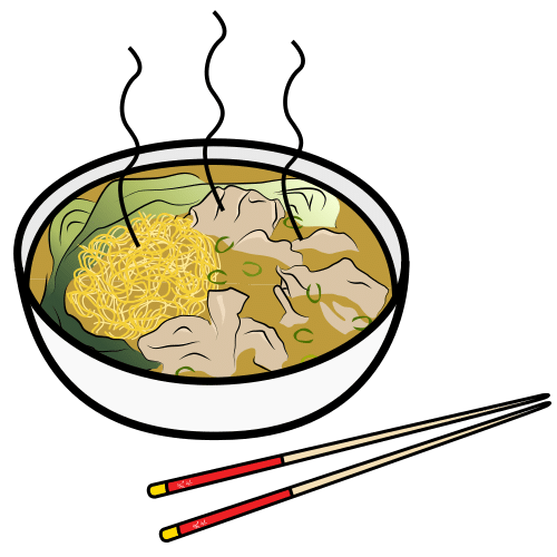 Pictograma de sopa wonton para niños con autismo y TEA