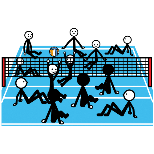 Pictograma de voleibol adaptado para niños con autismo y TEA