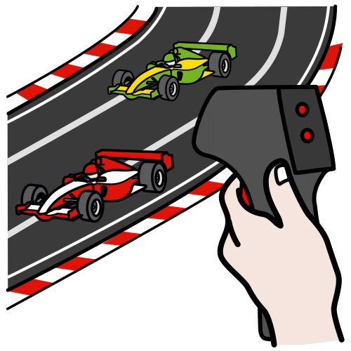 Pictograma de scalextric para niños con autismo y TEA
