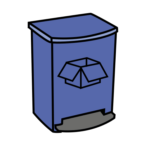 Pictograma de cubo de basura para niños con TEA