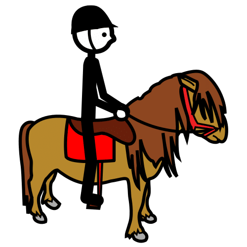 Pictograma de montar en pony para niños con TEA