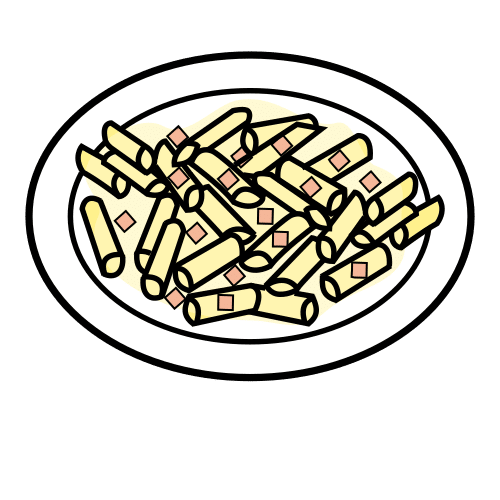 Pictograma de macarrones carbonara para niños con autismo y TEA