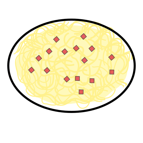 Pictograma de espaguetis carbonara para niños con autismo y TEA