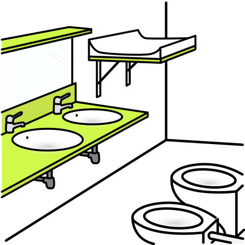Pictograma de baño para niños con autismo y TEA