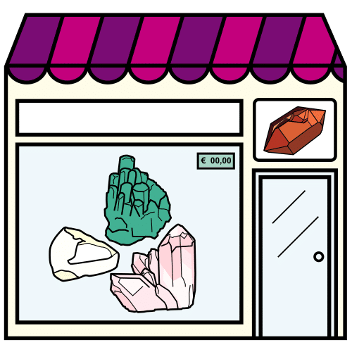 Pictograma de tienda de minerales para niños con TEA