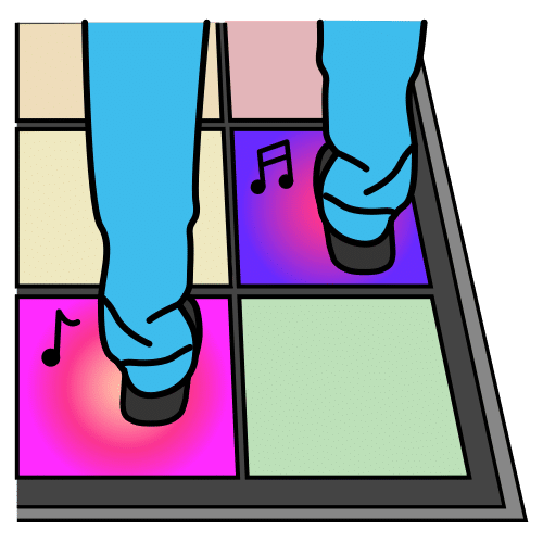 Pictograma de alfombrilla musical para niños con autismo y TEA
