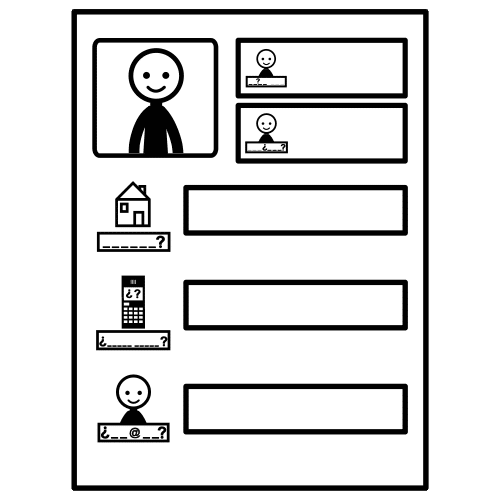 Pictograma de datos personales para niños con autismo y TEA