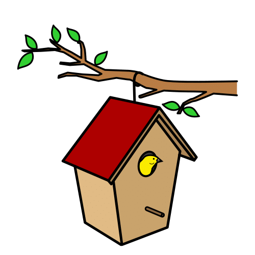 Pictograma de casa para pájaros para niños con autismo y TEA