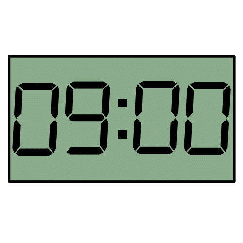 Pictograma de 09:00h para niños con autismo y TEA