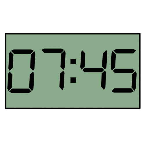 Pictograma de ocho menos cuarto para niños con autismo y TEA