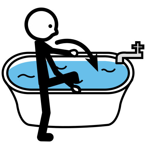 Pictograma de entrar en la bañera para niños con autismo y TEA