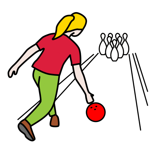 Pictograma de jugar a los bolos para niños con autismo y TEA