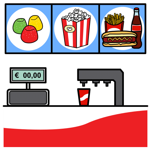 Pictograma de bar del cine para niños con TEA