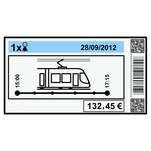 Pictograma de billete de tren para niños con TEA
