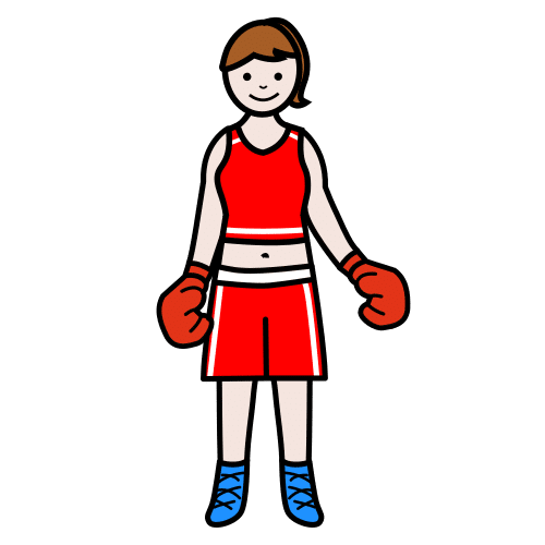 Pictograma de boxeadora para niños con autismo y TEA
