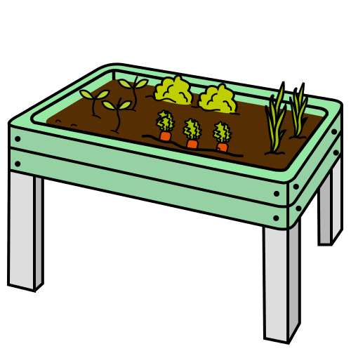 Pictograma de mesa de cultivo para niños con autismo y TEA