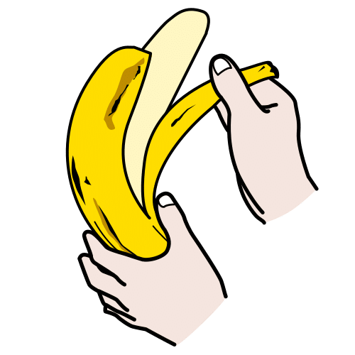 Pictograma de pelar un plátano para niños con TEA