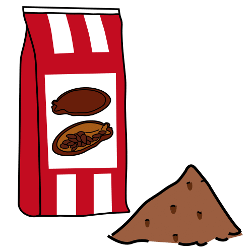 Pictograma de cacao en polvo para niños con autismo y TEA
