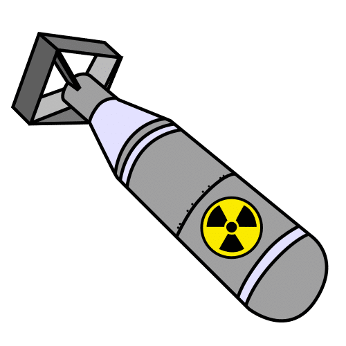 Pictograma de bomba nuclear para niños con TEA