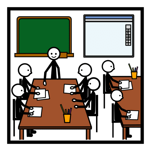 Pictograma de aula para niños con autismo y TEA