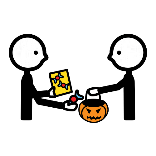 Pictograma de truco o trato para niños con autismo y TEA