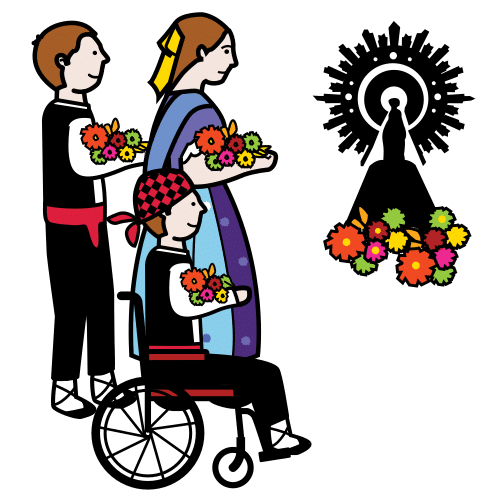 Pictograma de Ofrenda de flores para niños con autismo y TEA